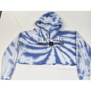 Dreamsicle Hoodie Medium Blue White Tie Dye Cropped Black Hills South Dakota